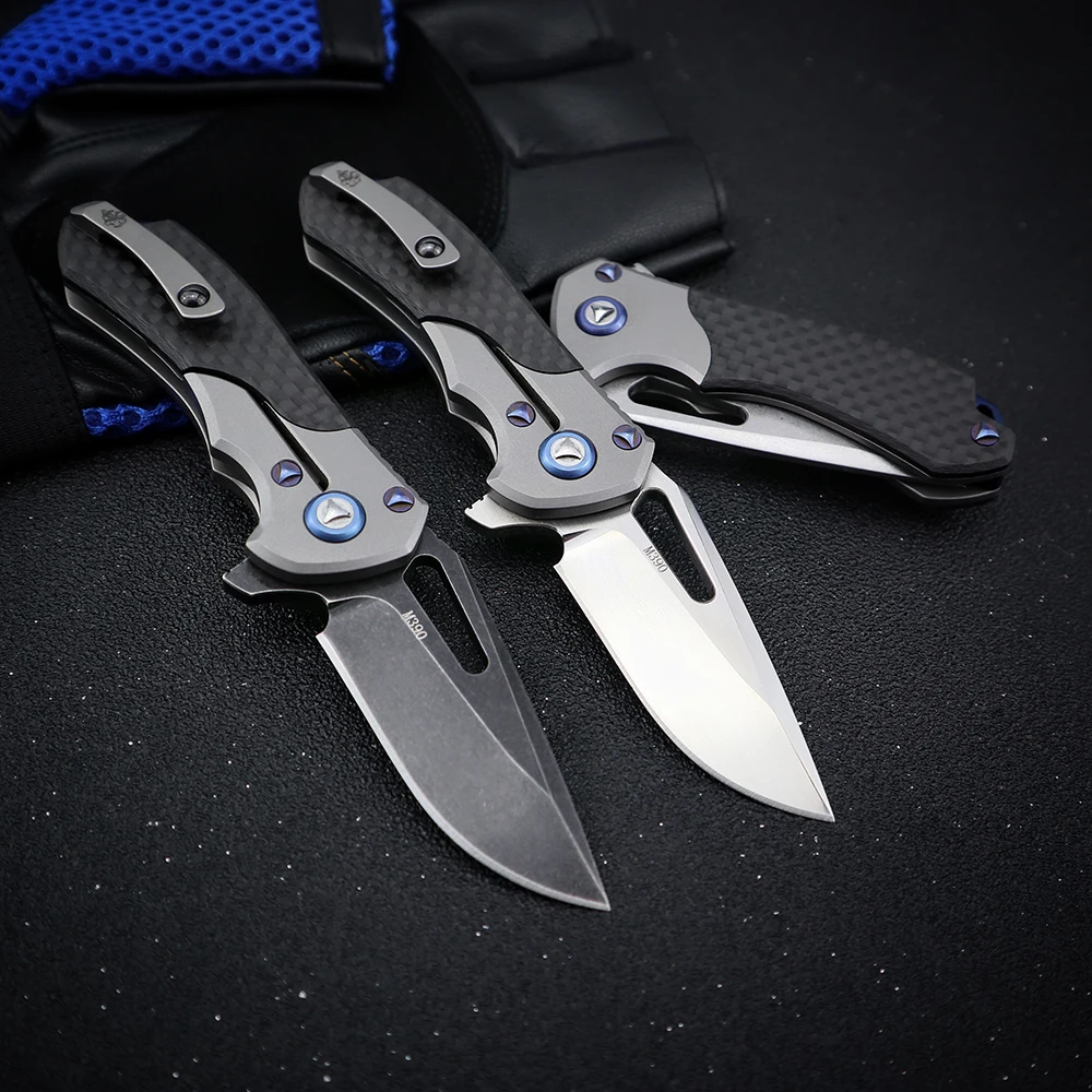 Murah Mini Pisau Lipat Taktis Militer Pisau Saku M390 Titanium Outdoor Berburu Kelangsungan Hidup Utilitas Ball Bearing Pisau Alat EDC