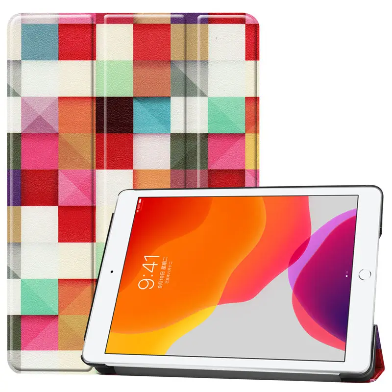 P008 Для iPad 10,2 чехол для Apple iPad 7th Generation A2200 A2198 A2232 Smart Cover Funda Магнитная Складная подставка+ подарок - Цвет: P008