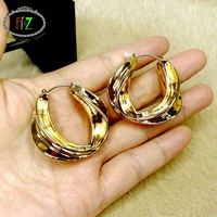 f j4z 2021 trend hoop earrings for women vintage chunky earring twisted alloy lady statement earrings jewelry gifts dropship