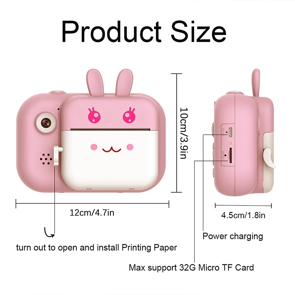 

Children 2.4 Inch Camera Printer With Thermal Photo Paper Camera For Gifts Instant Print Camera Photo Printer For Birthday Gifts