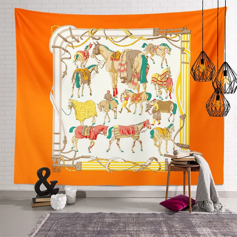 

Horse Tapestry Tapestry Retro Home Tapestry Background Cloth Decoration Living Room Bedroom Background Wall Decoration