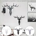 Настенный крючок в стиле ретро с имитацией головы оленя, рога для подвешивания одежды, шапка, шарф, ключ, рога оленя, вешалка, настенные украшения