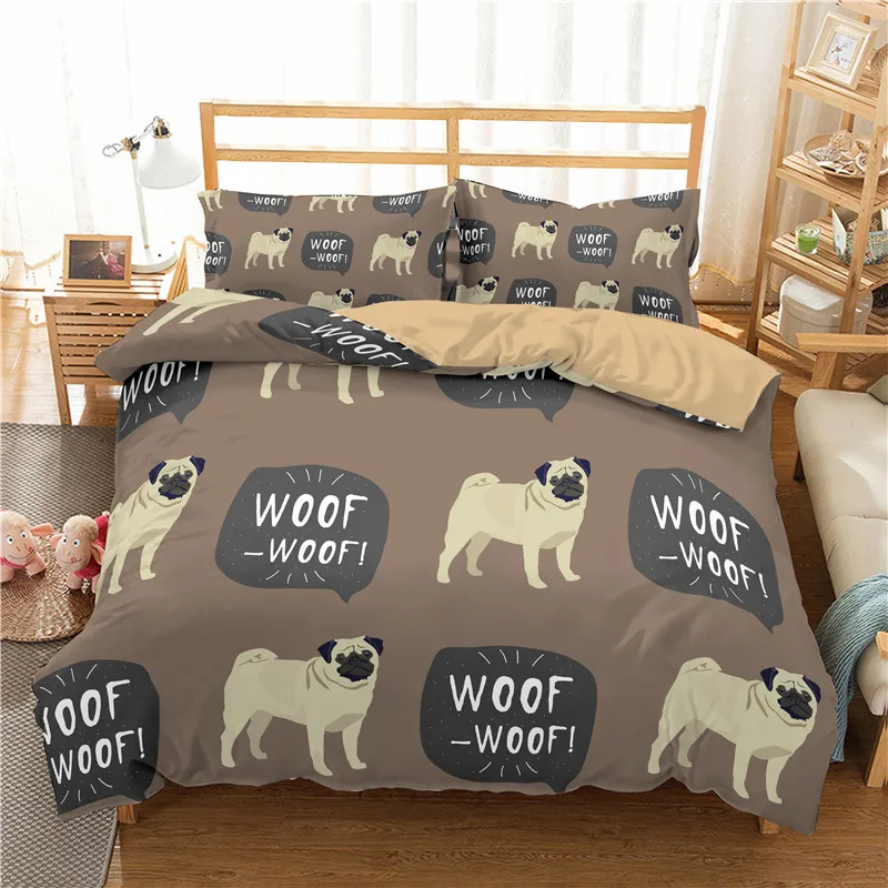 

2/3Pcs Animals Puppy Duvet Cover Set Cartoons Quilt Cover Soft Comforter Cover 3D Bedding Set 90 Twin Bedroom Home Textiles