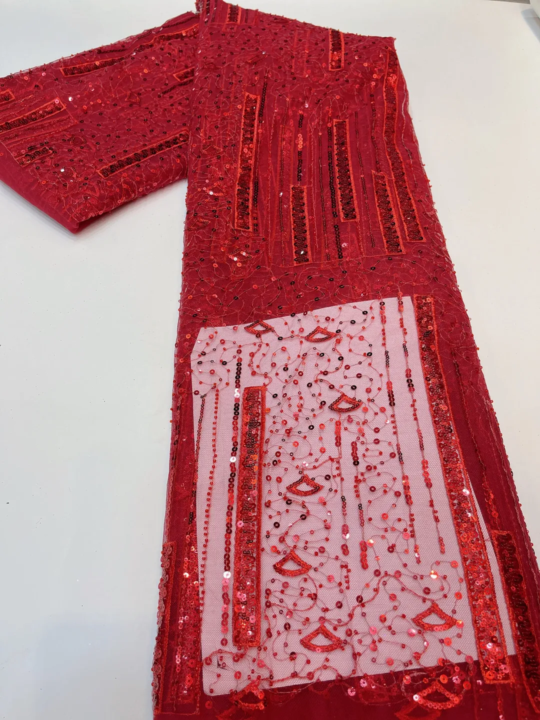 Дешевая ткань из бисера с вышивкой блесток французское Сетчатое