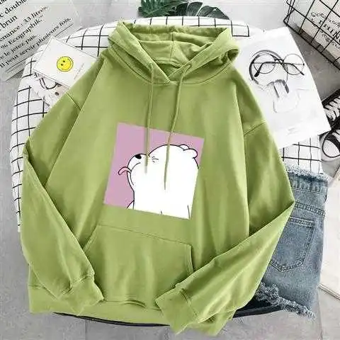 

2021 new spring plus velvet women's student college cartoon Hoodies Sweatshirts