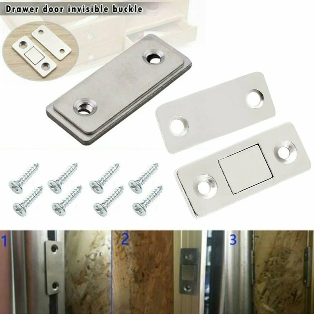 

4 Sets Strong Door Closer Magnetic Door Catch Latch Door Magnet Furniture Cabinet Cupboard Ultra Thin