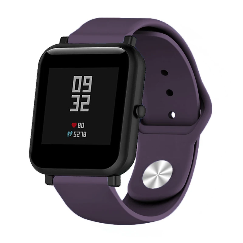 Dark-purple 18 мм 20 мм 22 мм силиконовый ремешок для huawei/Withings/samsung Galaxy/gear s3/Amazfit Bip Смарт-часы замена Широкие ремешки - Цвет ремешка: Dark-purple