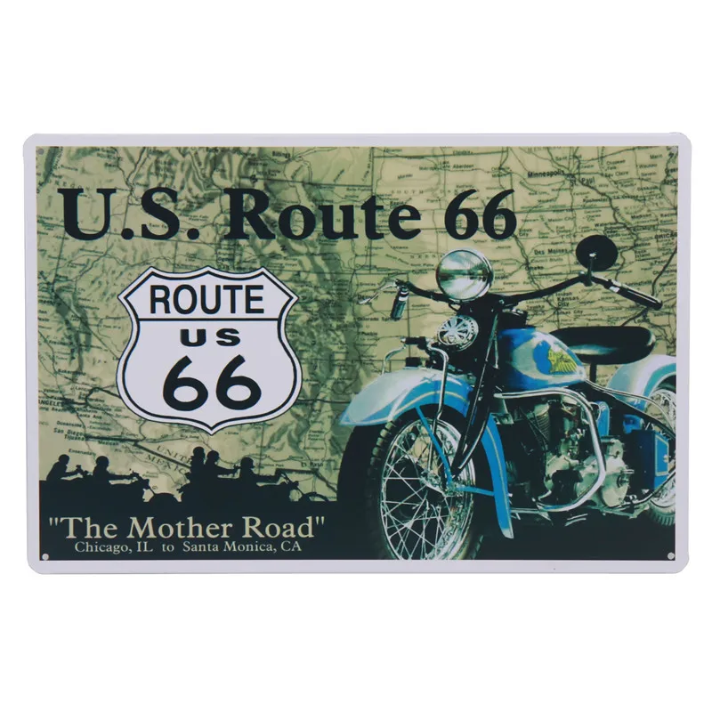 

Metal Retro Stickers Tintin Plaque Tin Signs Iron Garden Decoration US Route 66 Poster Plate Style Painting Bar Pub 30X20CM H18