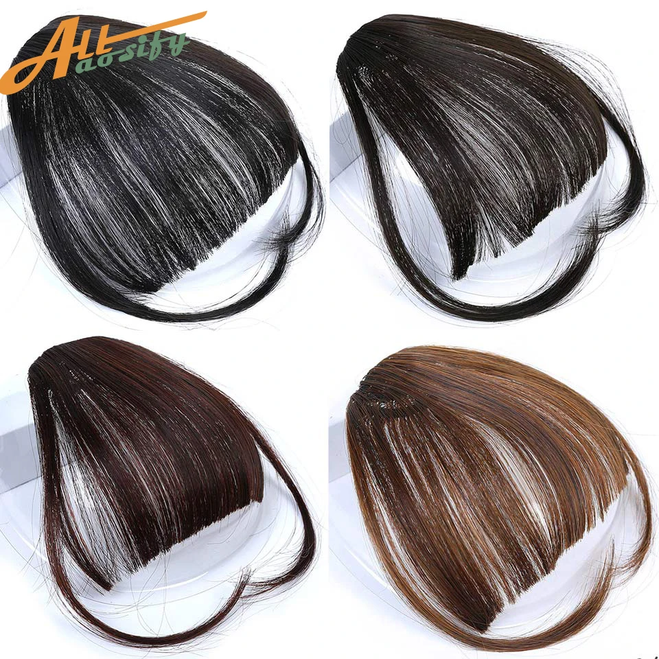 

Allaosify синтетические накладные пряди для волос, имитация челок