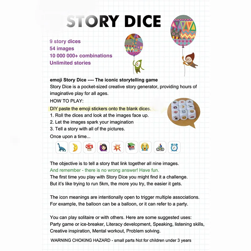 Подарочные кости DIY история головоломки правила доски смешные и Детская