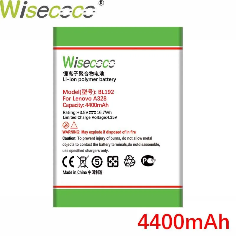 Аккумулятор WISECOCO BL192 на 4400 мАч для смартфона Lenovo A300 A750 A328 A328T A526 A388T A529 A680 A590 A560 A505E +
