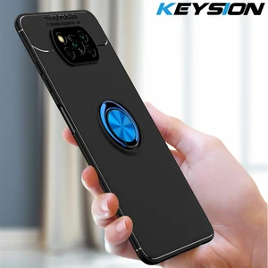 Противоударный чехол KEYSION для Xiaomi POCO X3 NFC M3 Pro C3 F1, задняя крышка с кольцом-подставкой для Pocophone X3 Pro F3 GT F2 Pro