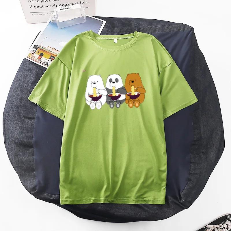 

Women Summer Short Sleeve Tops Print O-neck Solid T-shirt Women Clothing