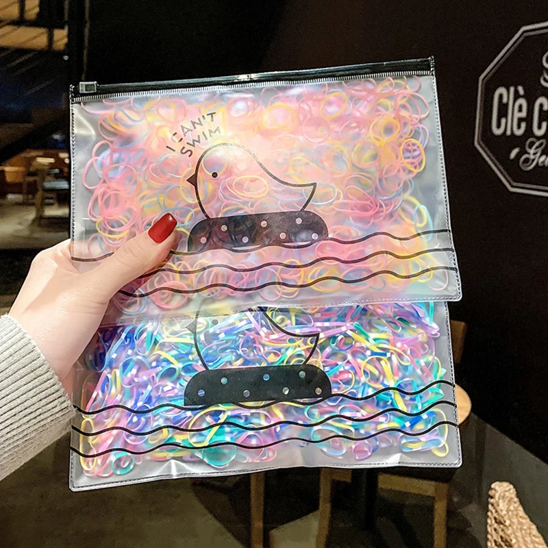 100/1000 шт. разноцветные нейлоновые эластичные повязки для волос девочек детский