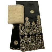 black african george fabric 52yardsset indian raw silk george wrappers hot nigerian lace fabrics set with blouse for wedding