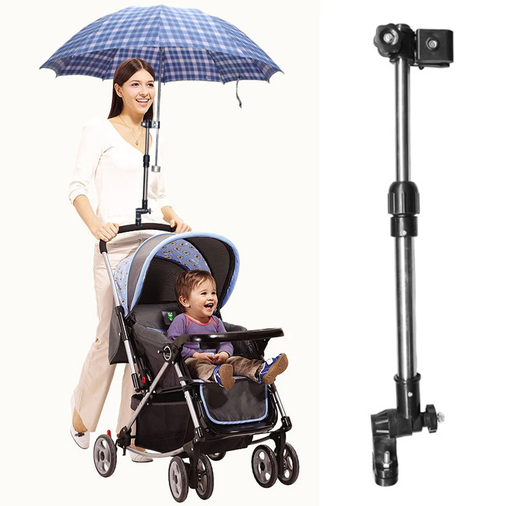 

Outdoor Mount Bicycle Durable Accessories Umbrella Holder Riding Threaded Adjustable Baby Stroller With Clip Aluminum Alloy