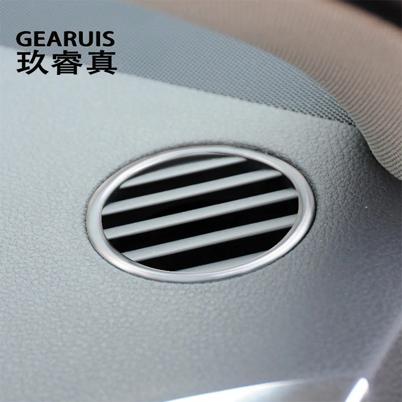 Car styling Carbon Fiber for Audi Q7 4l Air Outlet Cover Trim Ring Auto Dashboard Vents Stickers Decoration Interior Accessories