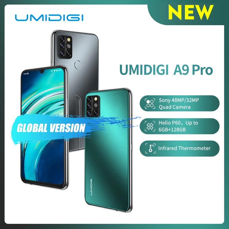 

UMIDIGI A9 Pro Global Version 6GB 128GB Helio P60 48MP Quad Camera 24MP Selfie Camera Octa Core 6.3" FHD+ Cellphone Pre-sale