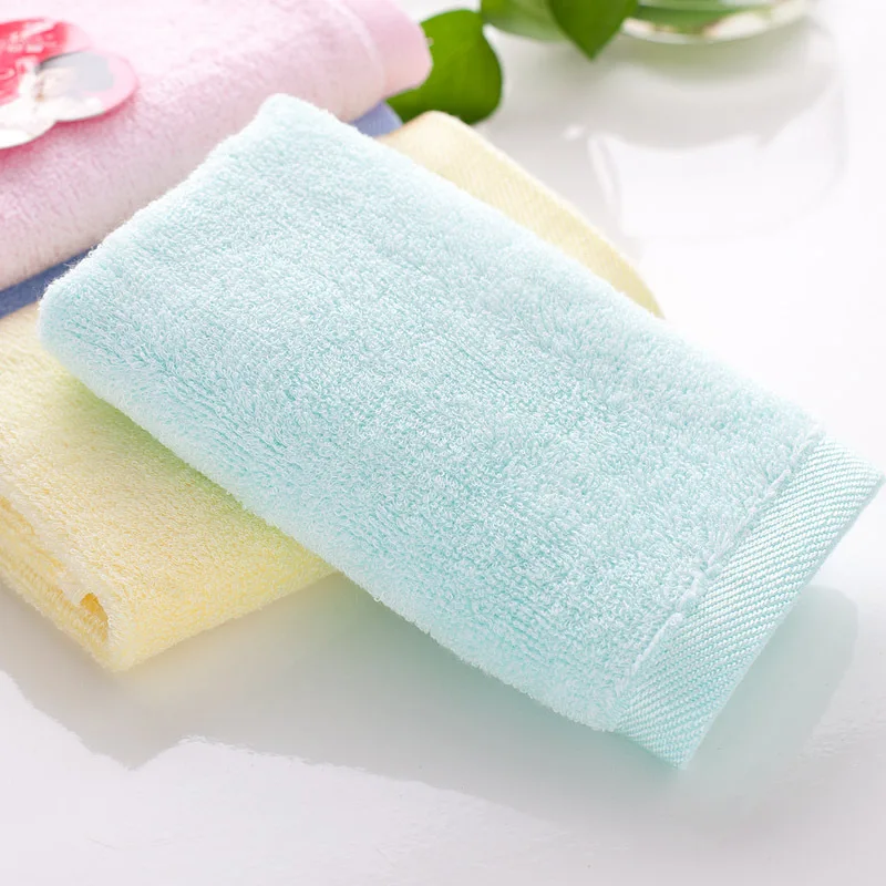 

Manufacturers selling bamboo fiber thickening Small towel infant baby wipes pure color hand towel children wash face towel