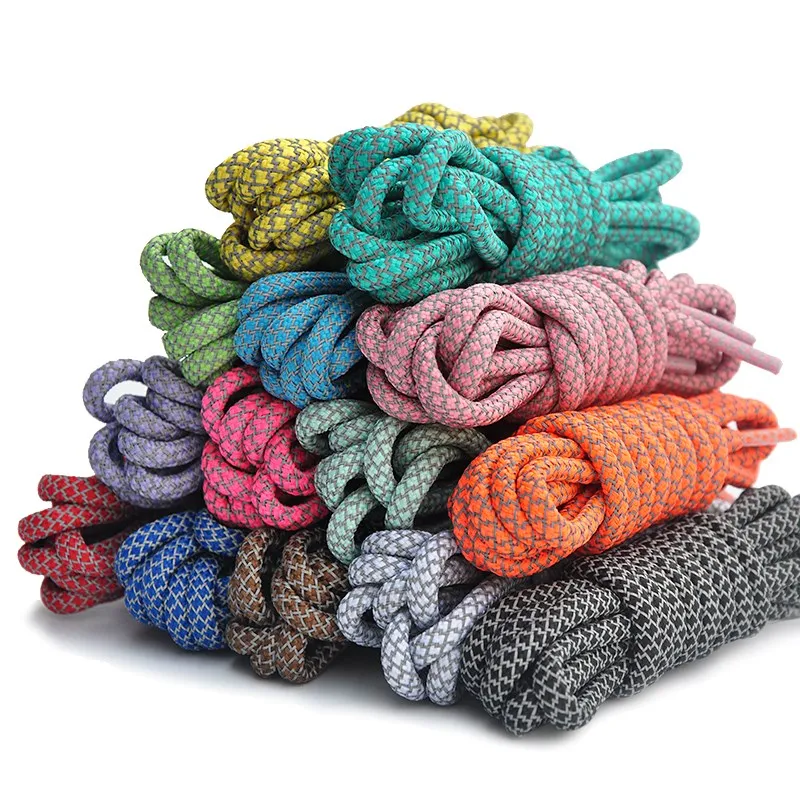 1 пара Круглый флеш светильник шнурки для обуви полиэфирные ботинки мартинсы