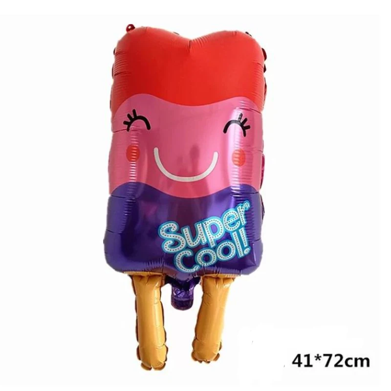 Воздушный шар из фольги в виде радужного мороженого 10 шт.