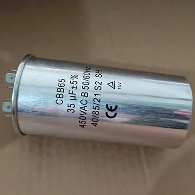 

cbb65 round aluminium case CBB65 ac motor run capacitor 35uf
