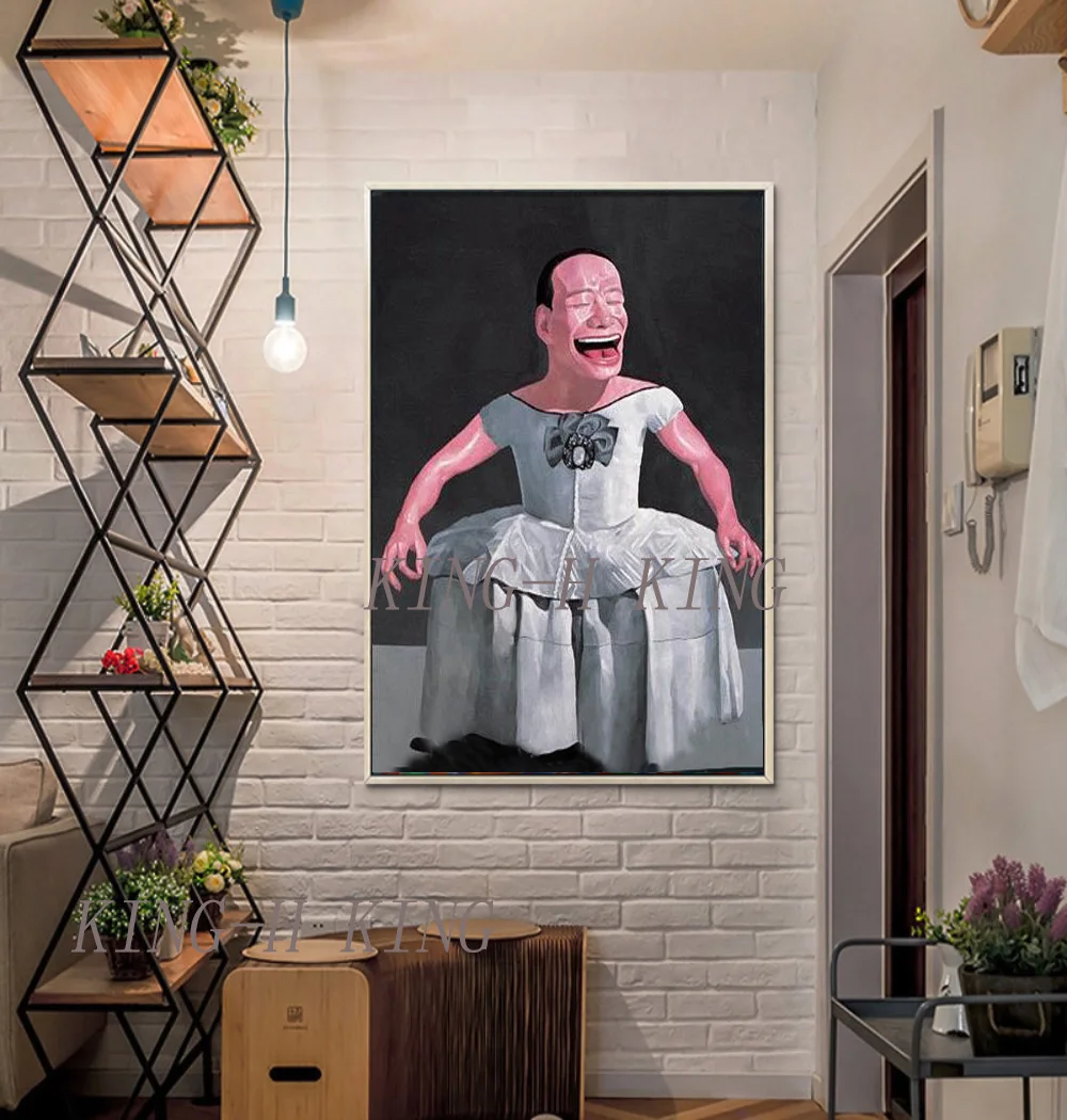 Китайские художники Рисованные вручную персонажи носят юбку с большим ртом