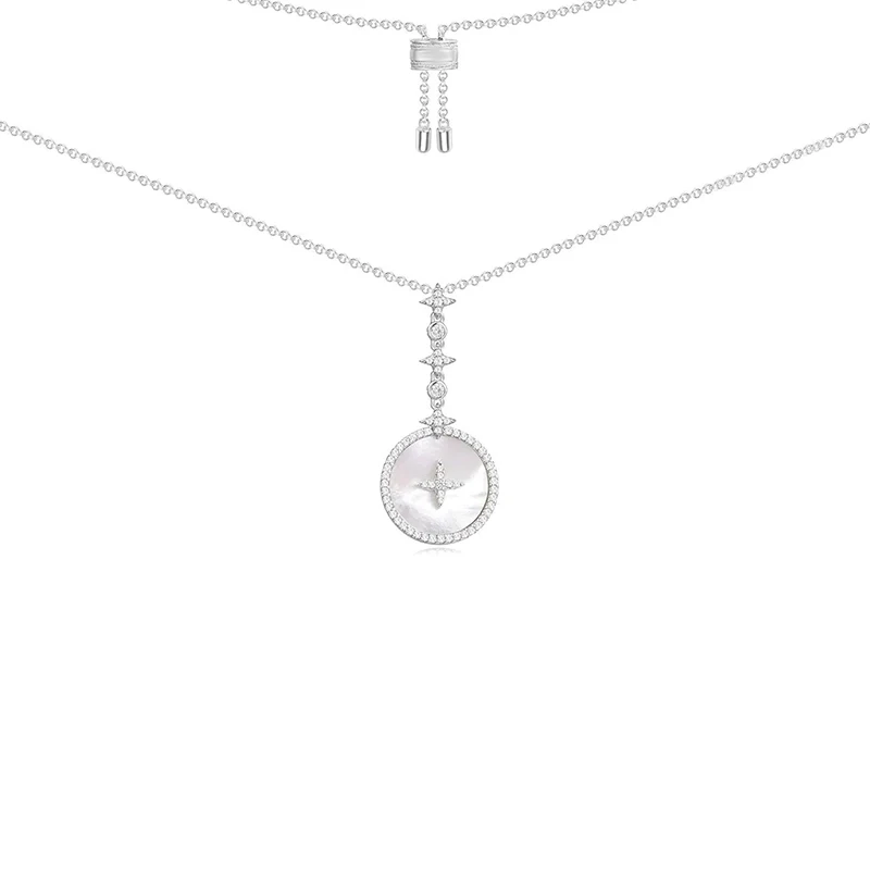 

2021 Classic Round White Beimy Pendant Womens Necklace Retro Style Jewelry