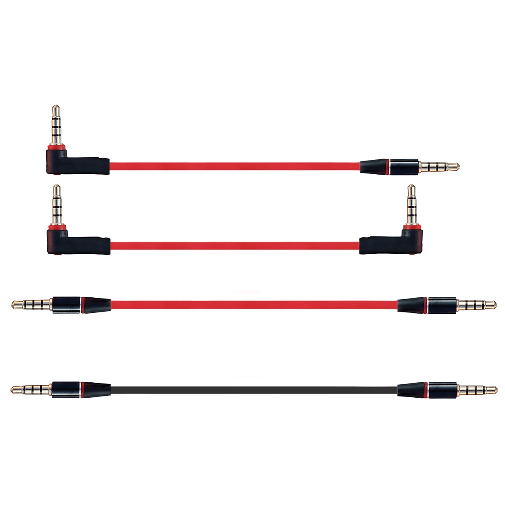 

Universal Ipod AUX 4 Pole Right Angled 3.5mm Male to Male Stereo Audio Short Cable 20cm 30cm