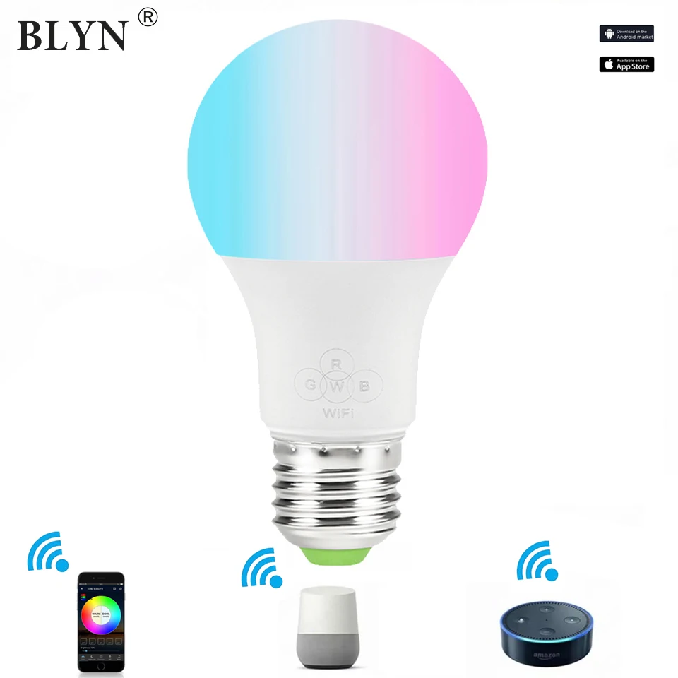 Смарт WI FI RGBW Светодиодная лампа E27 4 5 W 6 Magic Home светильник AC110V 220V 240V затемнения