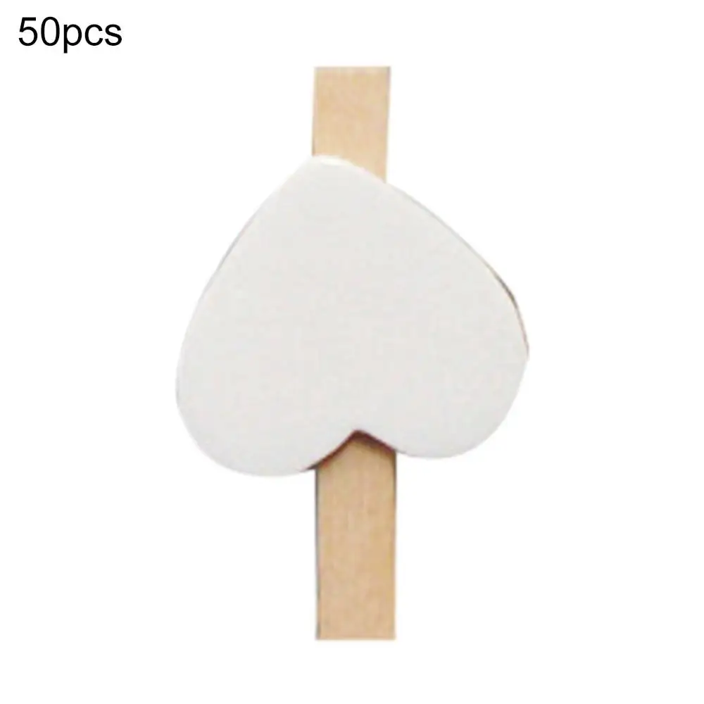 

50Pcs Wooden Clips Love Heart Pegs Clothespin DIY Cute Wedding Decor Craft