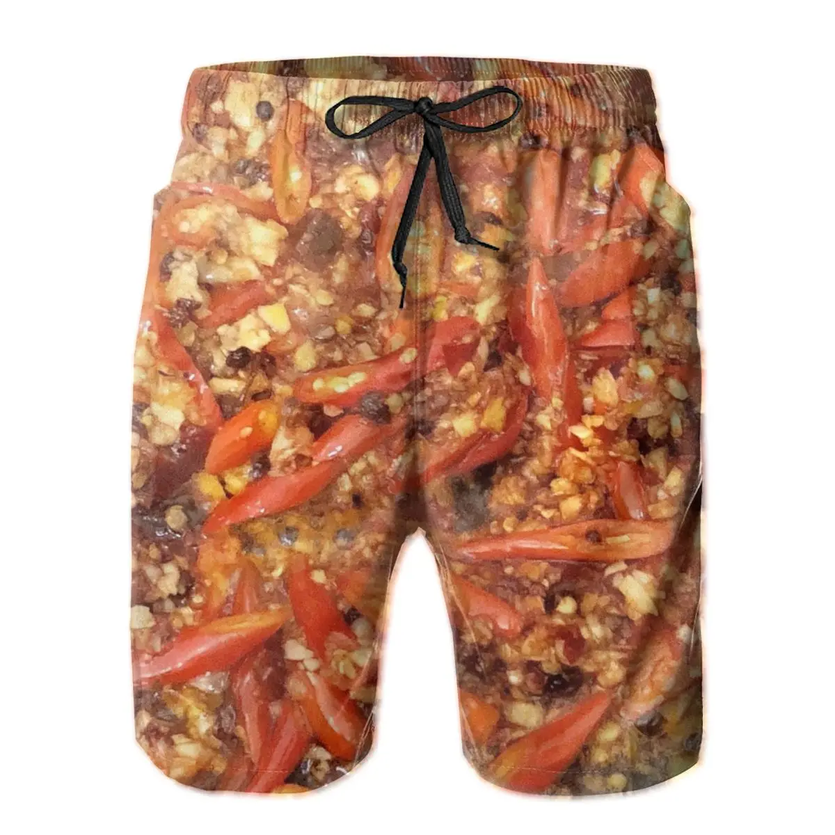 

Causal Breathable Quick Dry Funny Novelty Loose Stir Fried Chili Sauce Male Shorts