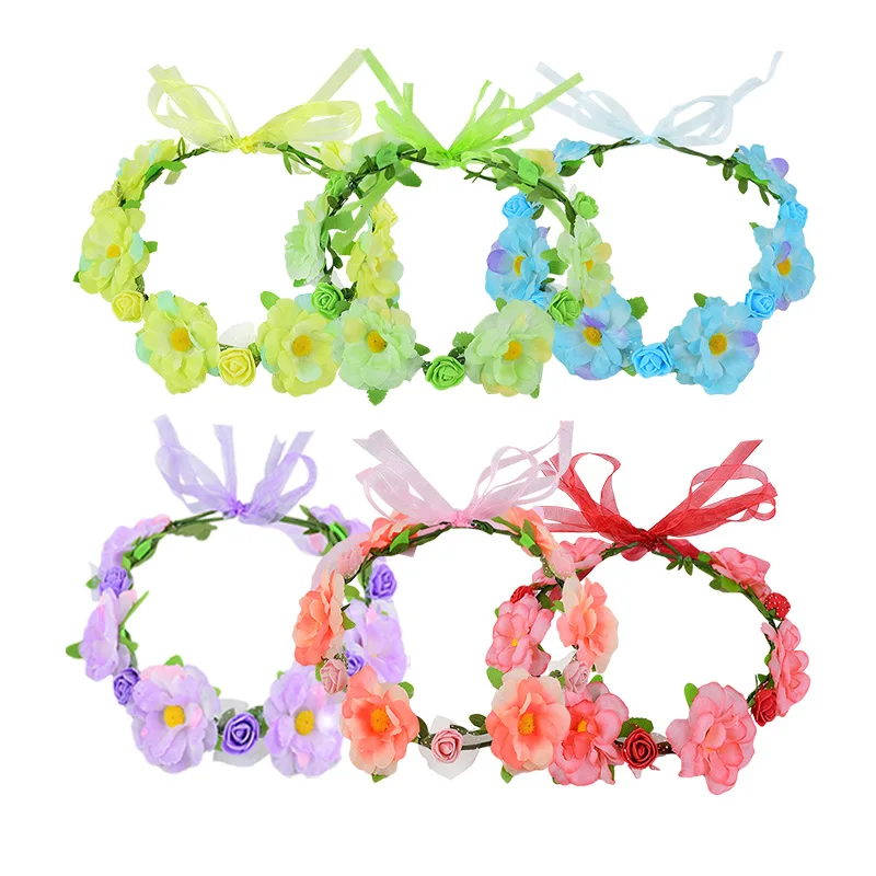 

Cloth Garland Headdress Festival Birthday Party Headband Decoration Wedding Floral Headband Garland Girl Flower Wreath Gift