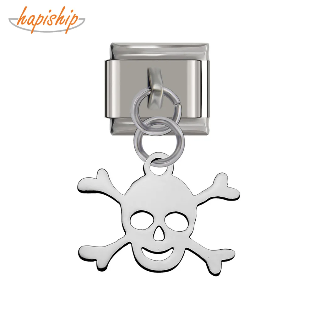 Hapiship оригинальный Маргаритка резка Полировка Череп Скелет итальянский Шарм