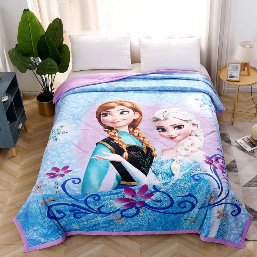 Disney Roxo Congelado Elsana Princesa Neve Branca Confortável Cobertor Macio Verão Colcha Cama Família Meninos Meninas Crianças Adulto