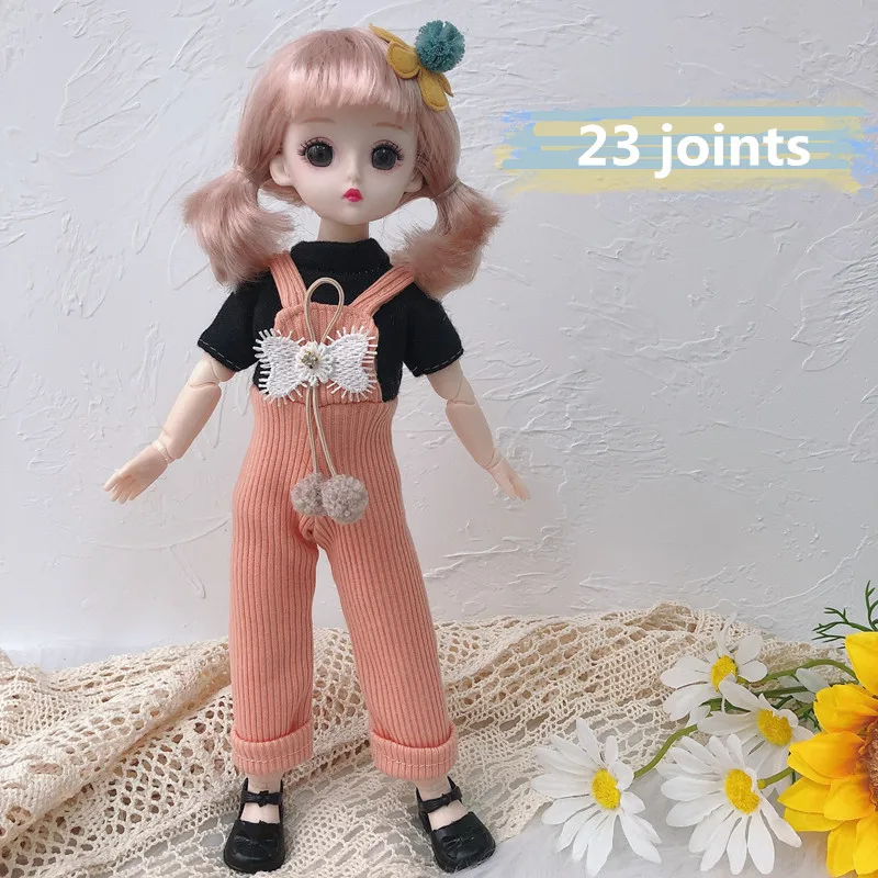 

BJD Doll 30cm 23 Movable Joints 1/6 Cute 4D Big Eyes Multiple Hairstyle Babydoll Cartoon Can Dress Up Fashion Doll Toy Girl Gift