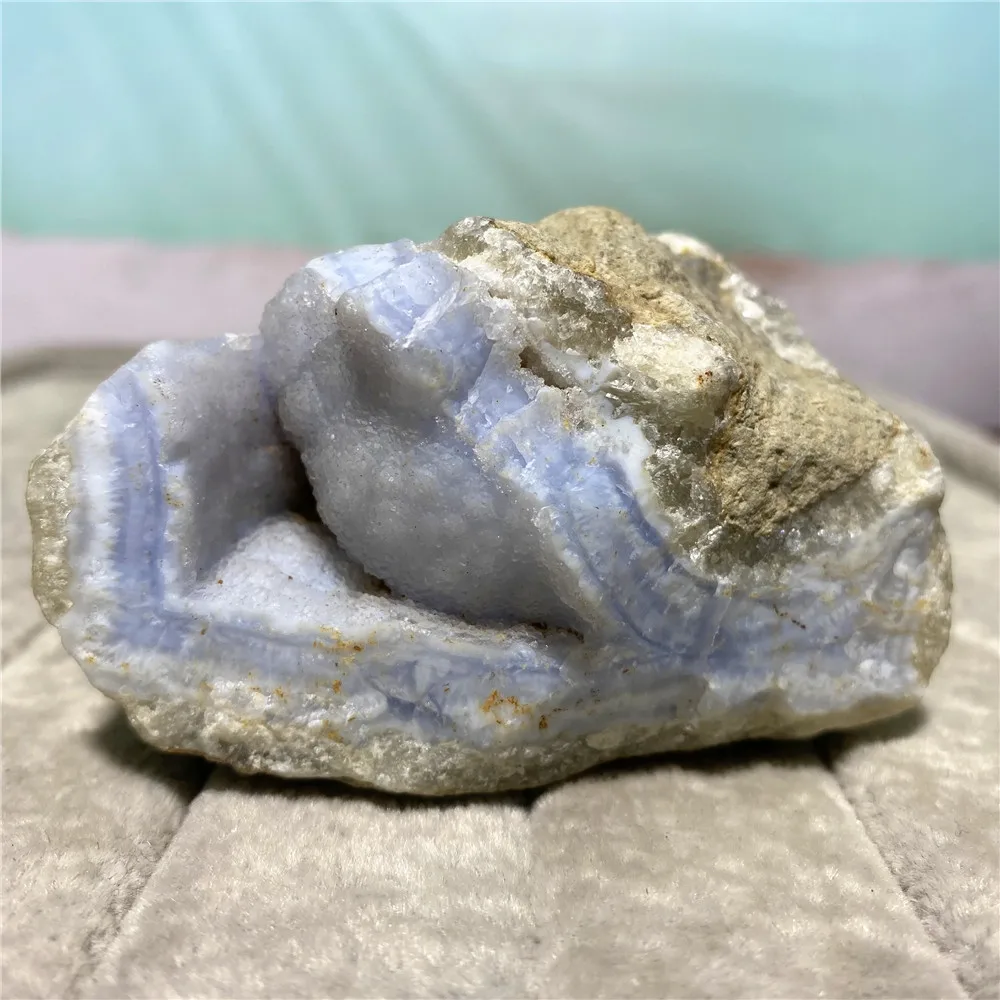 Натуральные Синие кружева агат Voog кварц кристалл кластер лечебные камни образец