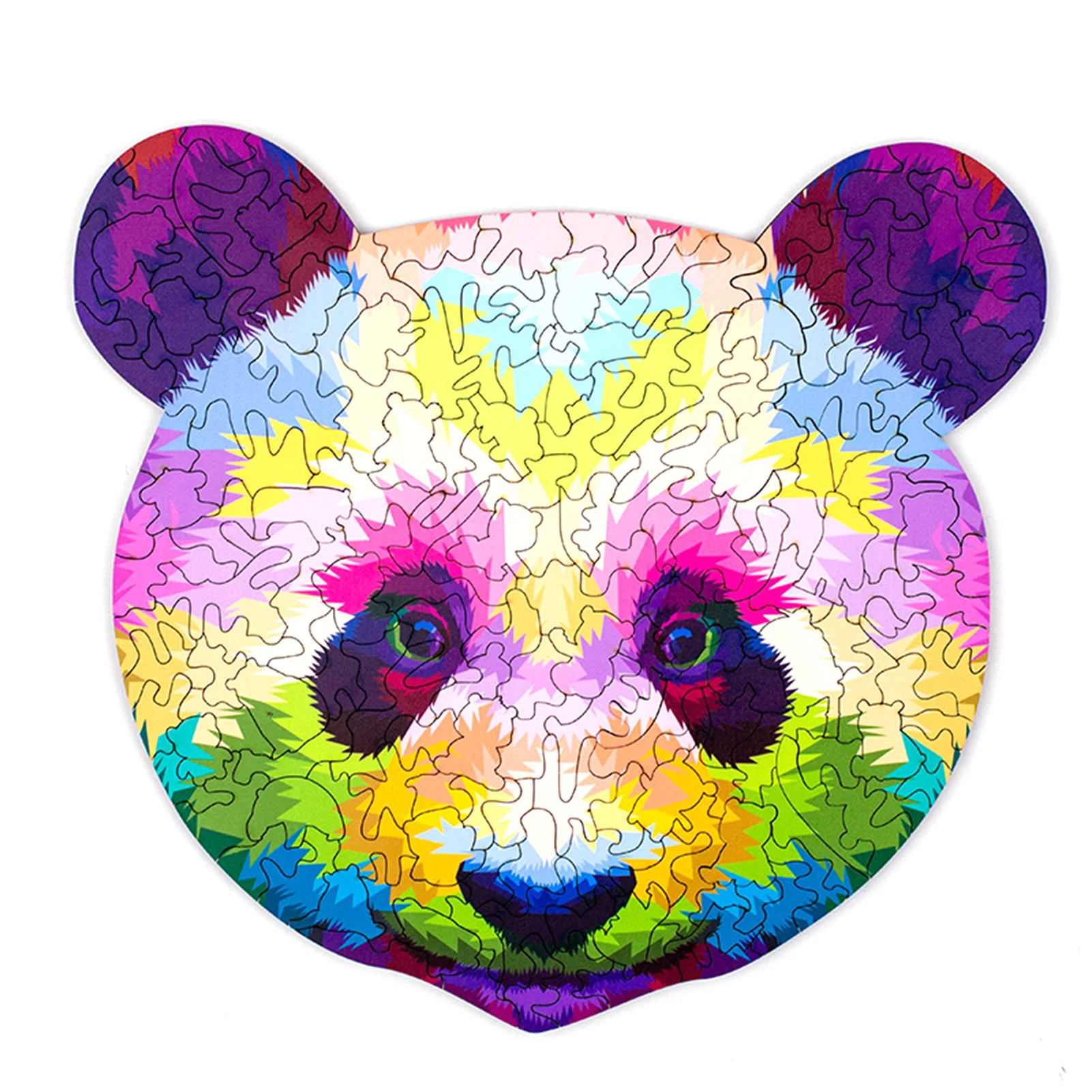 

191 Pieces Wooden Puzzle Colorful Panda Head Shape Wooden Jigsaw Puzzles for Adults Kids Home Decoration Toy Gift