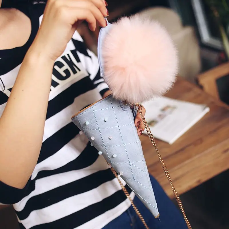 Модные милые мороженое конус дамы ручные сумки конфетный оттенок женский Мини