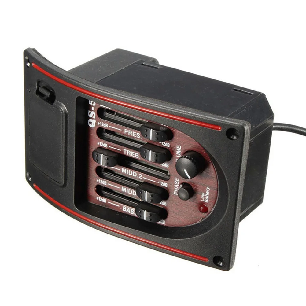 Multifunctional Guitar Pickup Sound Tone Equalizer Accurate Amplifier Tools Instrument Easy Install Portable Preamp 5 Band Tuner | Спорт и