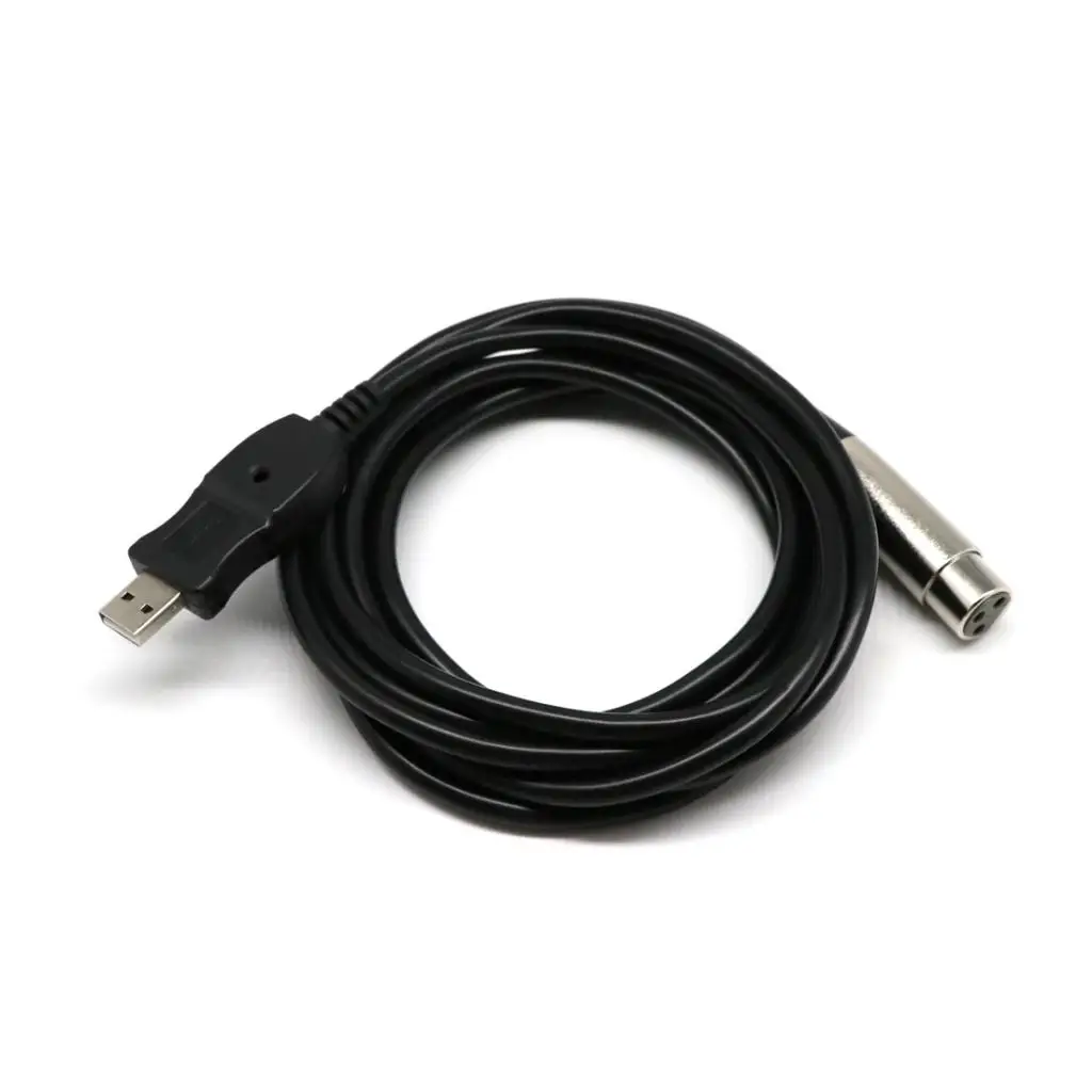

USB Microphone Cable XLR female to USB Male 3 meters (9.8 ft) Microphone MIC Link Cable Studio Audio Adapter Connector