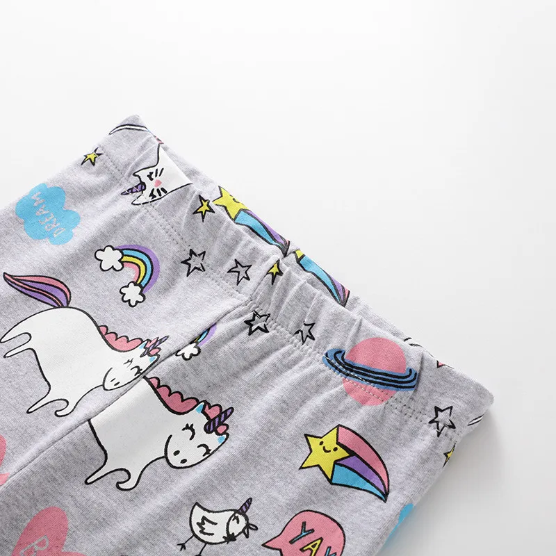 Леггинсы для девочек одежда маленьких прямые штаны с единорогом хлопковые