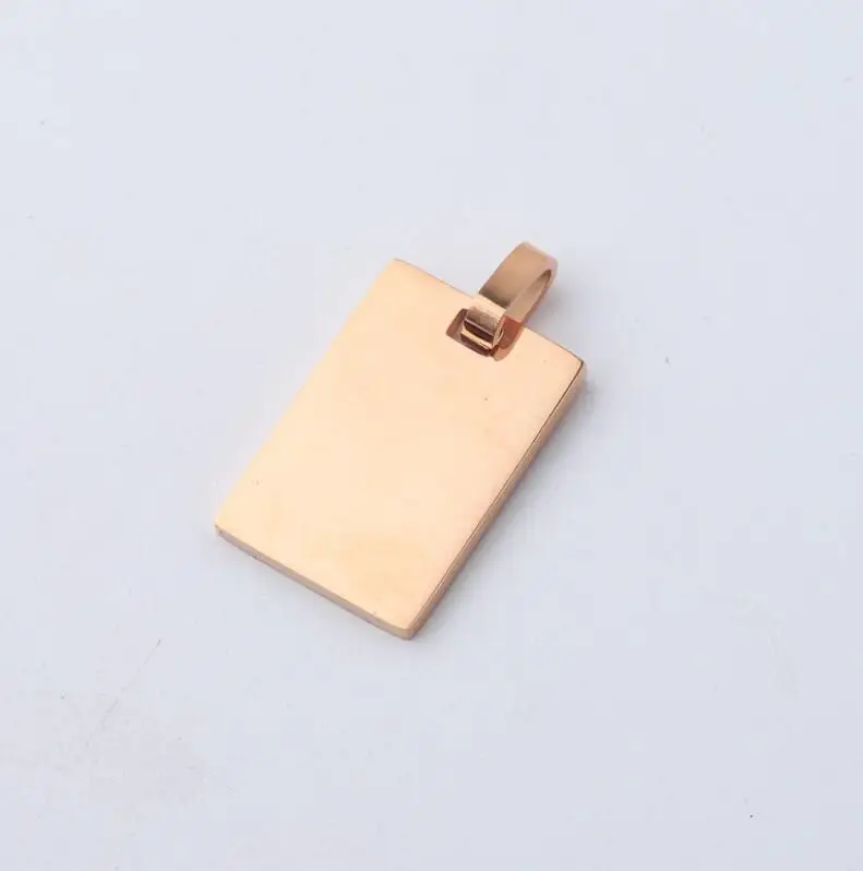 Модные 10 штук Прямоугольные пустые подвески с застежками, зеркальная полировка из нержавеющей стали для изготовления ожерелий, браслетов, брелоков.
