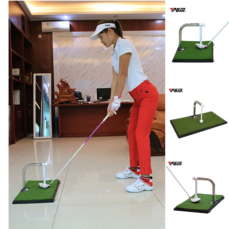 Satin Al PGM Kapalı Golf Vuruş Eğitmen 360 ° Dönme Golf Uygulama Mat Koyarak Golf Atıcı Yeşil Eğitmen Yeni Varış