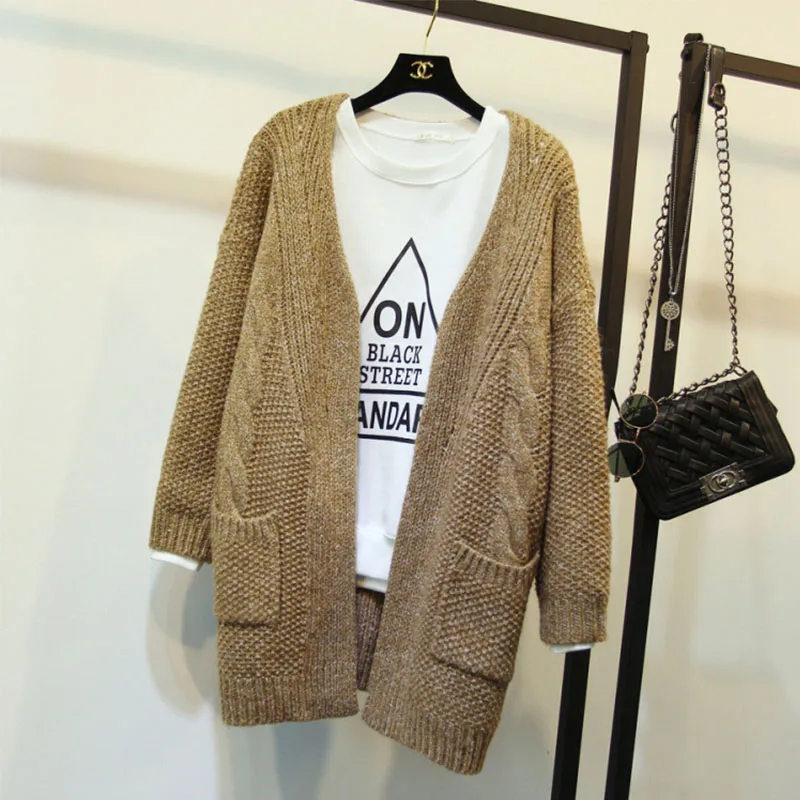 Women Winter Sweater 2019 Knitted Long Cardigan With Sleeve Female Open Front Autumn Jumper Jacket |