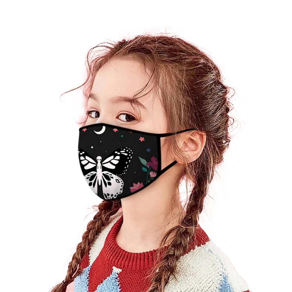 Модные маски для рта Регулируемые моющиеся детские бабочки Детские с
