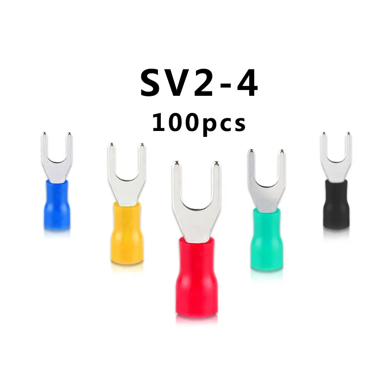 100 шт. SV1.25 SV2 SV3.5 SV5.5 изолированный контактный разъем обжимной кабель провод вилка класса изоляции - Цвет: SV2-4
