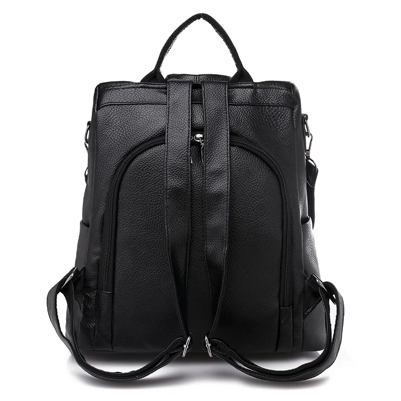 Женские рюкзаки Vadim из черной кожи женский рюкзак с защитой от кражи дорожные