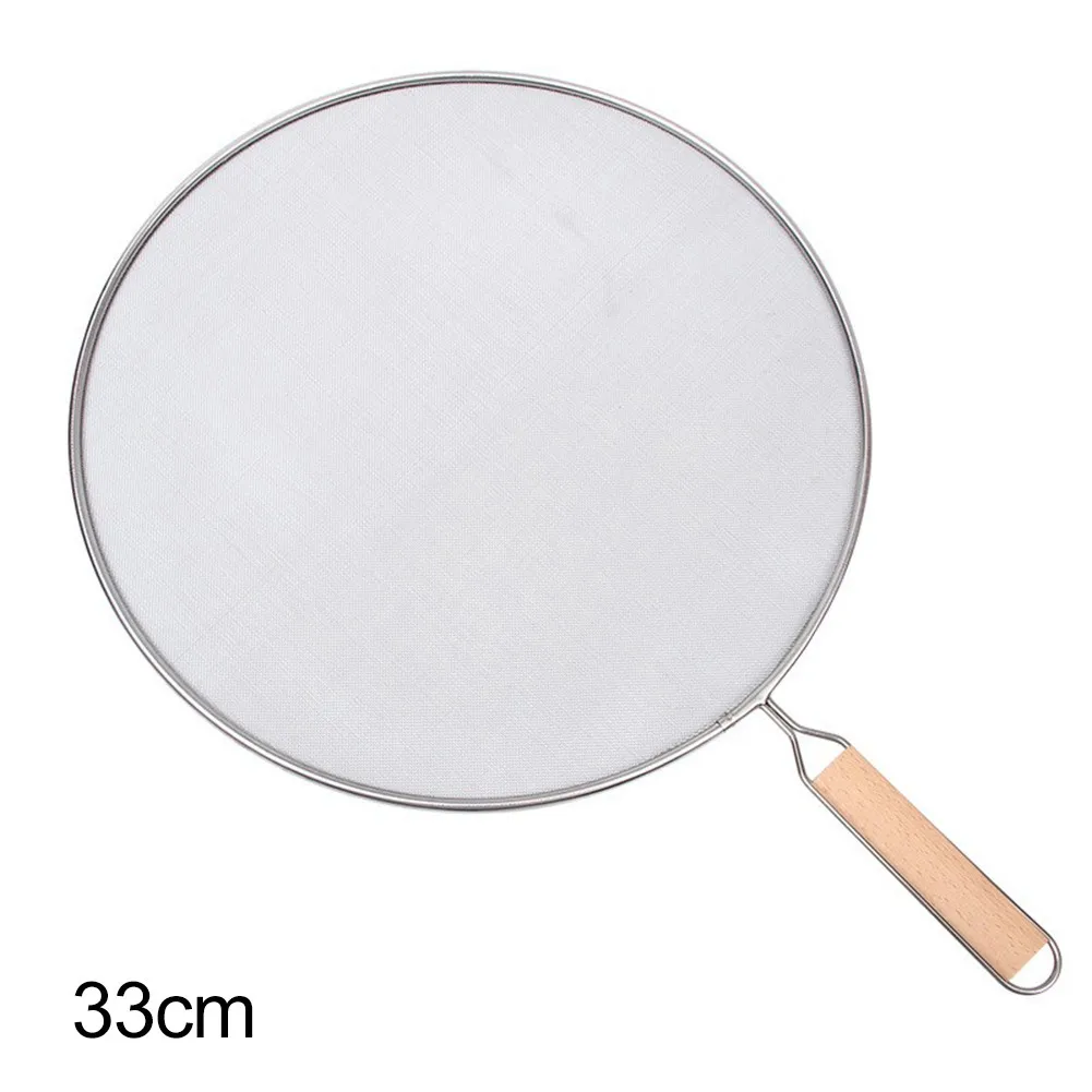 

1 X Splatter Screen Stainless Steel Oil Splatter Screen Frying Pan Mesh Guard Kitchen Cooking Handle In Stock