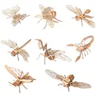 Детская головоломка Монтессори 3D, Высококачественная лазерная вырезка своими руками, деревянная головоломка в виде насекомых, животных, развивающая головоломка ручной работы